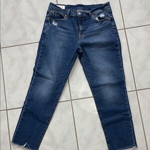 GAP Blue girlfriend mid rise Jeans